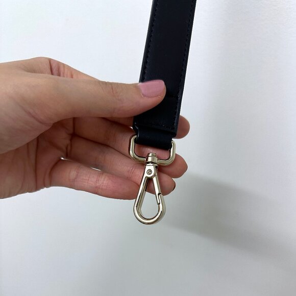 Maison Michel Martine Logo Shoulder Strap Black Leather Hat Bag Clasp main image 12
